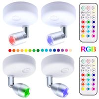 Wholesale Wall Lamp Battery Operated RGB LED Light Indoor Dimmable Spotlight Wireless Timer Night Remote Control Home Party Lighting