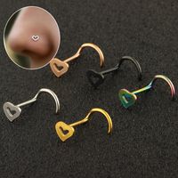 Wholesale New Fashion Stainless Steel Nose Studs Heart Shape Multicolor Nose Rings Nose Studs Hooks Piercing Body Piercings Jewelry