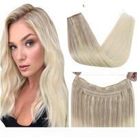 Wholesale Invisible Halo Hair Extensions Real Human Hair Fishing Wire with Clips Machine Remy Hair Nordic luy