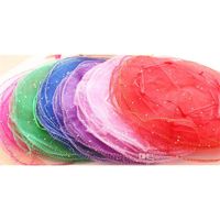 Wholesale 500pcs Circle Diameter cm Multi Color Organza Jewelry Bags Luxury Wedding Voile Gift Bag Drawstring Jewelry Packaging Christmas Gift Pouch