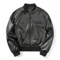 Wholesale Men s Jackets Men Bomber Faux Jacket Motorcycle Leather Casual Hooded Pu Thick Warm Sportswear Zipper Coat1