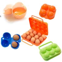 Wholesale 2 Grid Egg Storage Box Container Portable Plastic Egg Holder for Outdoor Camping Picnic Eggs Box Case Kitchen Organizer RRB12882