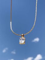 Wholesale necklace DS French Advanced white square diamond romc gold snake Bone