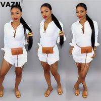 Wholesale Women s Jumpsuits Rompers VAZN GSMR19039 Punk Style Young Holiday High Street Women Jumpsuit Short Sleeve Pant Playsuits Sexy Club