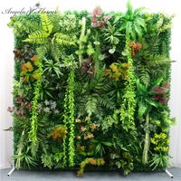 Wholesale Decorative Flowers Wreaths x60cm DIY Green Artificial Plant Wall Panel Plastic Outdoor Lawns Carpet Decor Wedding Backdrop Party Garden
