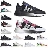 Wholesale nite jogger original running shoes for men women sports sneakers black reflective xeno white silver metallic blue mens womens trainers outdoor jogging walking