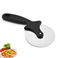 Wholesale Round Pizza Cutter Knife Roller Tool Durable Stainless Steel Cutters Plastic Handle Pastry Nonstick Tool Wheel Slicer With Grip