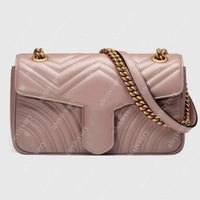 Wholesale Women Marmont Quilted Shoulder Bags Sizes cm cm cm Soft Genuine Leather With Gold Chain Strap Back Thread Heart Lady Classic Crossbody Bag