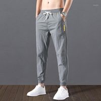 Wholesale Men s Pants Fashion Women Casual Capris Trend Versatile Loose Sports Ice Silk Summer Kpop Thin Leggings