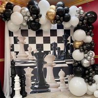 Wholesale Party Decoration White Black Balloons Garland Arch Kit Metallic Gold Silver Latex Globos Happy Year Birthday Supplies