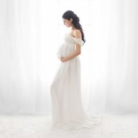 Wholesale Sexy Maternity Dresses Photo Shoot Chiffon Pregnancy Dress Photography Prop Maxi Gown Dresses Pregnant Women Clothes