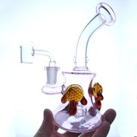 Wholesale Pink Glass Bong Water Pipe Oil Rigs Smoking Tobacco Pipes Unique Design Quartz Banger Bowl Custom Bongs Dab Rig with mm Male Joint
