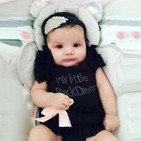 Wholesale Brand Baby Girl Summer Clothes Body for Babies Romper Child Girl Rompers for Newborn Girls Print Digital My Little Black Dress X2