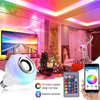 Wholesale Bulbs W W W Smart Light Bulb E27 LED RGB Lamp Music Player Audio With Remote Control For Home Party Garland Decor