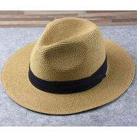 Wholesale Male big size panama hat lady beach wide brim straw adult fedora cap men foldable bucket s cm cm
