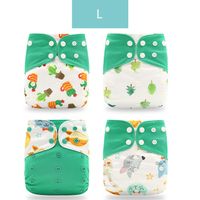 Wholesale 4 SET Washable baby diapers Hemp organic bamboo nappy Adjustable Size Waterproof Washables Pocket Cloth Diaper all in one with insert