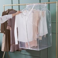 Wholesale Storage Boxes Bins Hanging Garment Bag Clear Window Wardrobe Closet Clothes Pouch Case Organizer Coat Suit Dust Cover