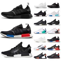 Wholesale Newest Nmd r1 v2 Runner Running shoes sneakers Mens Womens Primeknit Triple black White Bee OREO NMDS trainers Sports shoe EUR