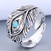 Wholesale Trendy Vintage Devil s eye Blue Red Stone Rings For Women Bijoux Antique Silver Ring Jewelry Hip Hop Rock Cuff Open