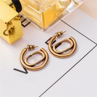 Wholesale New Style Stainless Steel Women Earring Designers Studs Party Gifts Mild Luxury Fashion Stud Trendy Wild Round