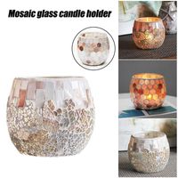 Wholesale Candle Holders Holder Centerpiece With D Effect Electric Mosaic Glass Tealight Home Table Desktop Decoration Housewarming Gift TSH Shop