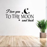 Wholesale Wall Stickers I Love You To The Moon And Back Sticker Cartoon Art Murals Lovely Baby Grils Room Nursery Decals Home Decor