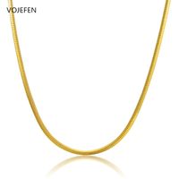 Wholesale VOJEFEN AU750 k Pure Snake Necklace Bracelets With Real Gold Chain Bracelet Choker Jewelry Sets for Women Girls