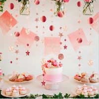 Wholesale Decorative Flowers Wreaths M Star Discs Paper Garland Ribbon Banner Birthday Party Wedding Christmas Home Decoration Pendant