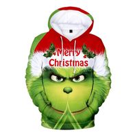 Wholesale Christmas Funny Pattern Hoodie Visual Impact Party Top Punk Gothic Round Neck High Quality Sweater Hoodie
