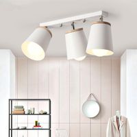 Wholesale Nordic Rotate Wooden Ceiling Lamps Adjustable Metal Lampshade Chandeliers For Kicthen Corridor Indoor Lustre Lighting Fixtures Pendant