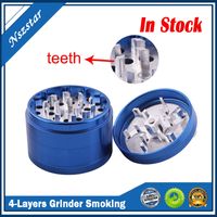 Wholesale 55mm mm Layers Grinder Smoking Accessories Hand cranked Zinc Alloy Dry Herb Herbal Spice Cigarette Smoke Grinders With Visible Window DHL