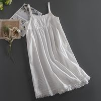 Wholesale Casual Dresses Summer Women Cotton And Linen Dress Japan Style Mori Girl Solid Color Loose Sling