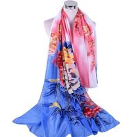 Wholesale Spring new bird peony flower women s chiffon long silk scarf Yiwu large shawl