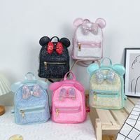 Wholesale Girls Backpacks Kids School Bags Clear Sequin Leather Book Backpack Cartoon Fashion Bows Children Accessories Cute