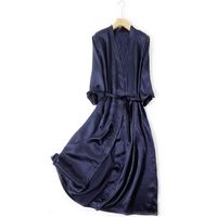 Wholesale Casual Dresses Real Silk Women Natural High Quality Elegant Loose Long Sleep Lady Summer Clothing PLR3