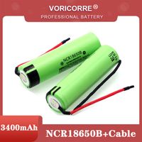 Wholesale new original ncr18650b v mah lithium rechargeable battery welding silica gel cable diy batteries