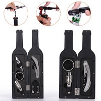Wholesale 5 Style Chose Deluxe Wine Bottle Opener Set Corkscrew Accessories Kits Wines Stopper Drip Ring Foil Cutter Pourer ovelty Bottle Shaped Gift