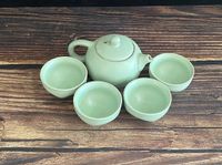 Wholesale A Set of Chinese Teapot Cups Kungfu tea set Pottery teacup household Ceramic gongfu tea Never Used Ceramic Clay Green Glazed