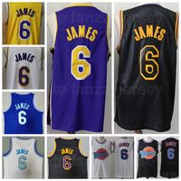 Wholesale Men LeBron James Jersey Basketball Tune Squad Looney Tunes Movie Black Blue White Yellow Purple Team Color All Stitched Shirt For Sport Fans Breathable High Good