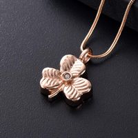 Wholesale Pendant Necklaces Stainless Steel Container Rose Gold Color Flower Necklace Memorial Keepsake Cremation Open Locket Bone Ash Urn