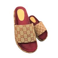 Wholesale Flip Flop Lady Shoes Embroidery Wedge Sandals Elevator Shoe Women Slides High Quality SIZE