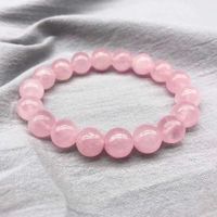 Wholesale Pink Crystal Natural Stone Round Beads Stretch Lucky Bracelet Elastic Cord Jewelry Lovers Woman Gift