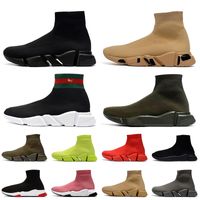 Wholesale 2022 New Striped Red Green Mens Womens Sock Shoes Speed Graffiti Trainer Triple Black White Sail Nude Vintage Beiege Army Green Boots Platform Sneaker Big Size Us