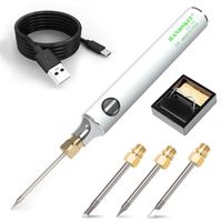 Wholesale adjustable temperature usb electric soldering iron v w the charge solder welding heater tin wire repain tool tips
