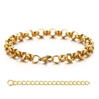 Wholesale New Fashion Chunky Stainless Steel Chain Anklet For Women Men Gold Silver Color Cuban Foot Bracelet Punk Hip Hop Rock Jewelry Q0605