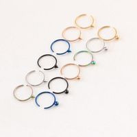 Wholesale Hoop Ring Ball Cone Earring Stud Open G mm Medical Nostril Clip On Nose Body Fake Piercing Jewelry For Women