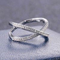 Wholesale Huitan womens Cross engagement ring silver elegant and simple jewelry special price