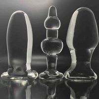 Wholesale Zerosky Different Types Crystal Transparent Glass Anal Plug Prostate Massager Anus Stimulator Butt Stimulation Sex Toys For Wome