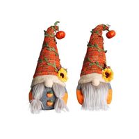 Wholesale Party Supplies Halloween Thanksgiving Fall Harvest Festival Decoration Gnomes with Pumpkin Plush Elf Dwarf Doll Home Desktop Ornaments