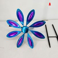 Wholesale Garden Decorations Ly Lawn Pinwheels Flower Shaped Wind Spinner Handmade Colourful Metal Windmill For Outdoor CM